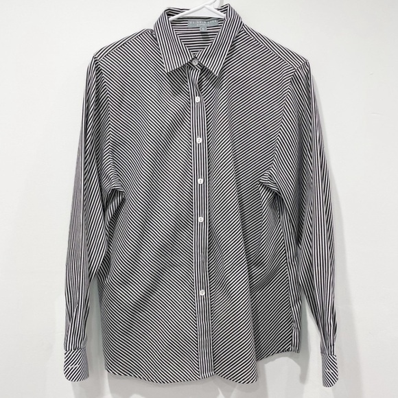 Foxcroft Tops - Foxcroft Striped Shaped Fit Wrinkle Free Button Up